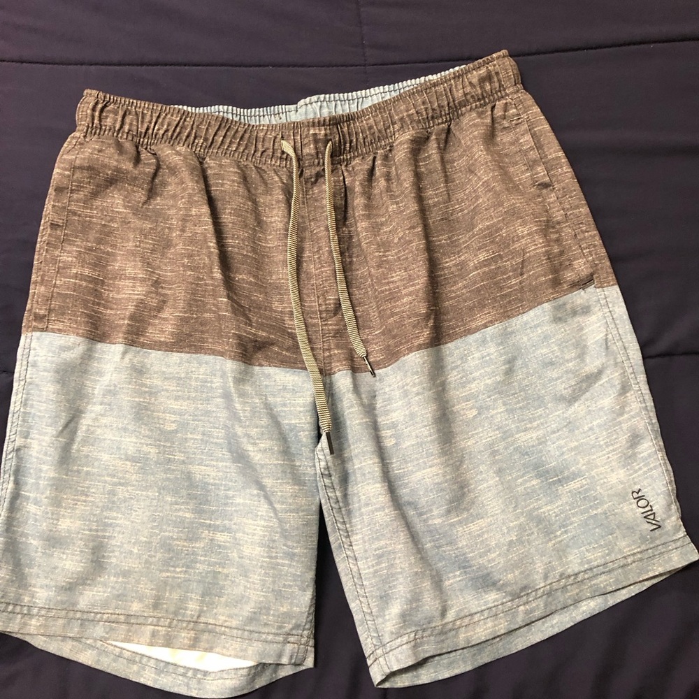 Valor Two-Tone Black and Blue Men's Swim Board Shorts